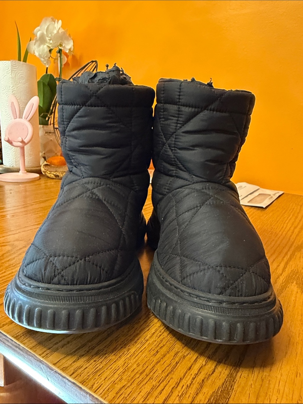 Dior Black Quilted Logo Winter Boots comfortable, cozy, and luxury